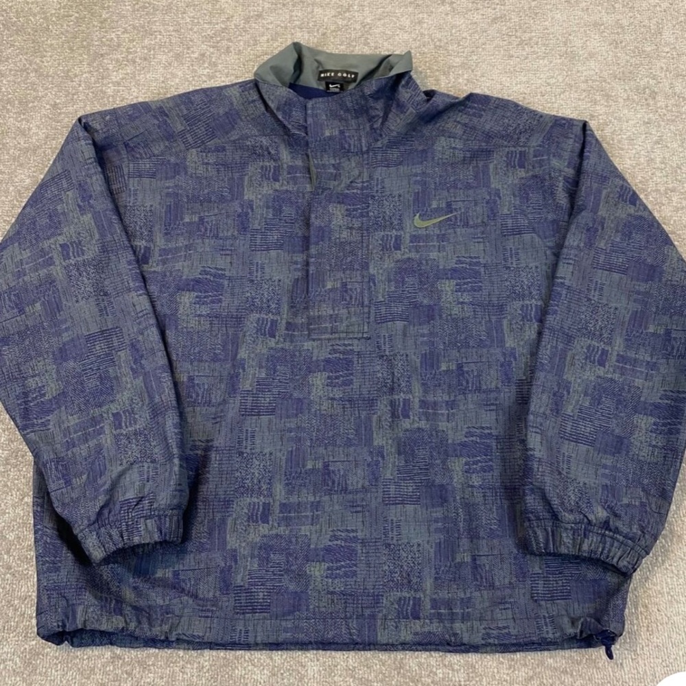Nike Blue Patterned Pullover Jacket - image 1